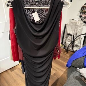 Enfocus Studio Black Draped Backless Dress